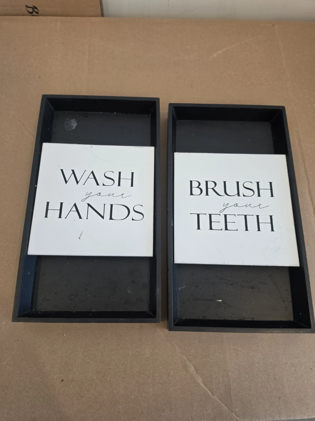 Set of 2 "Wash Your Hands" & "Brush Your Teeth" Signs