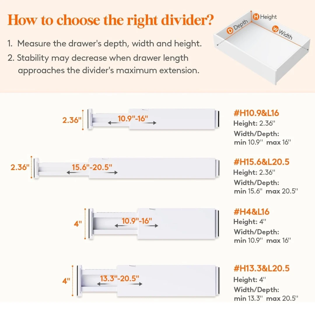 5 Pack Adjustable Drawer Dividers - photo 2