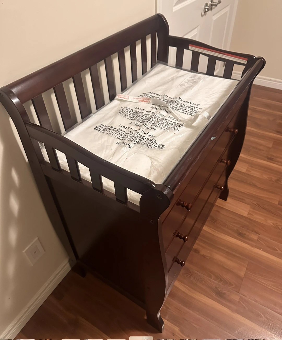 Solid Wood Baby Changing Table Dresser with Drawers - photo 2