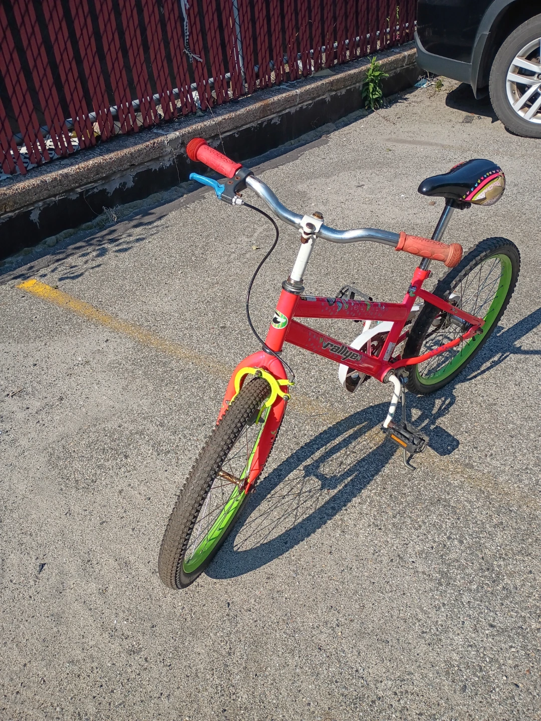 Rally Red BMX Youth Bike with Green Rims - photo 4