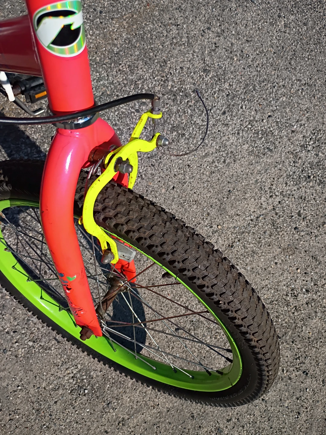 Rally Red BMX Youth Bike with Green Rims - photo 5