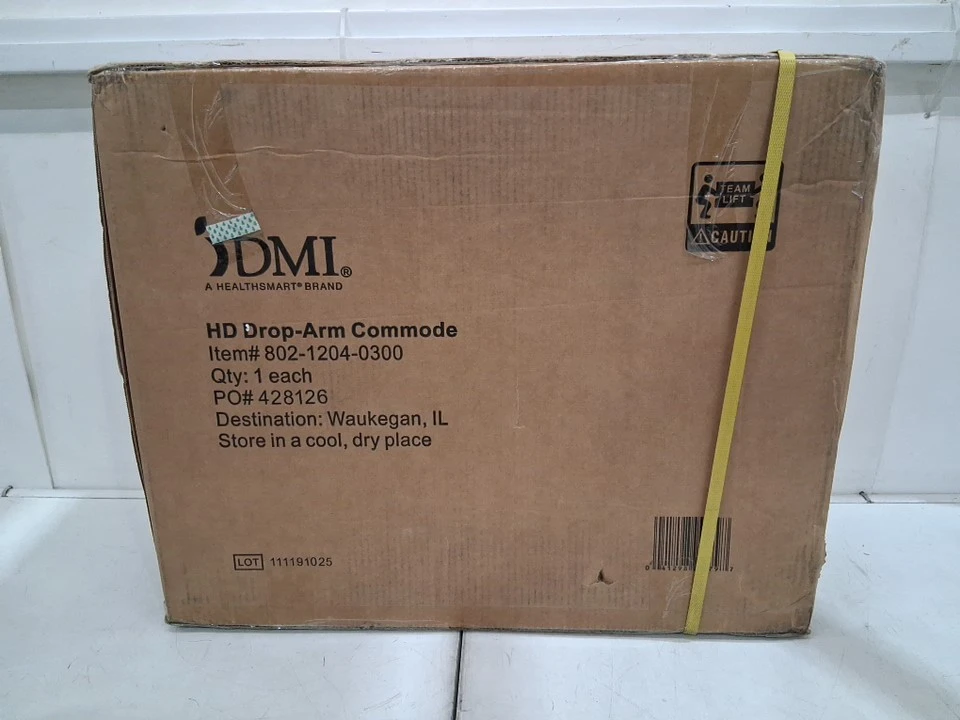 DMI Drop Arm Portable Toilet Commode, Extra-Wide Seat - photo 3