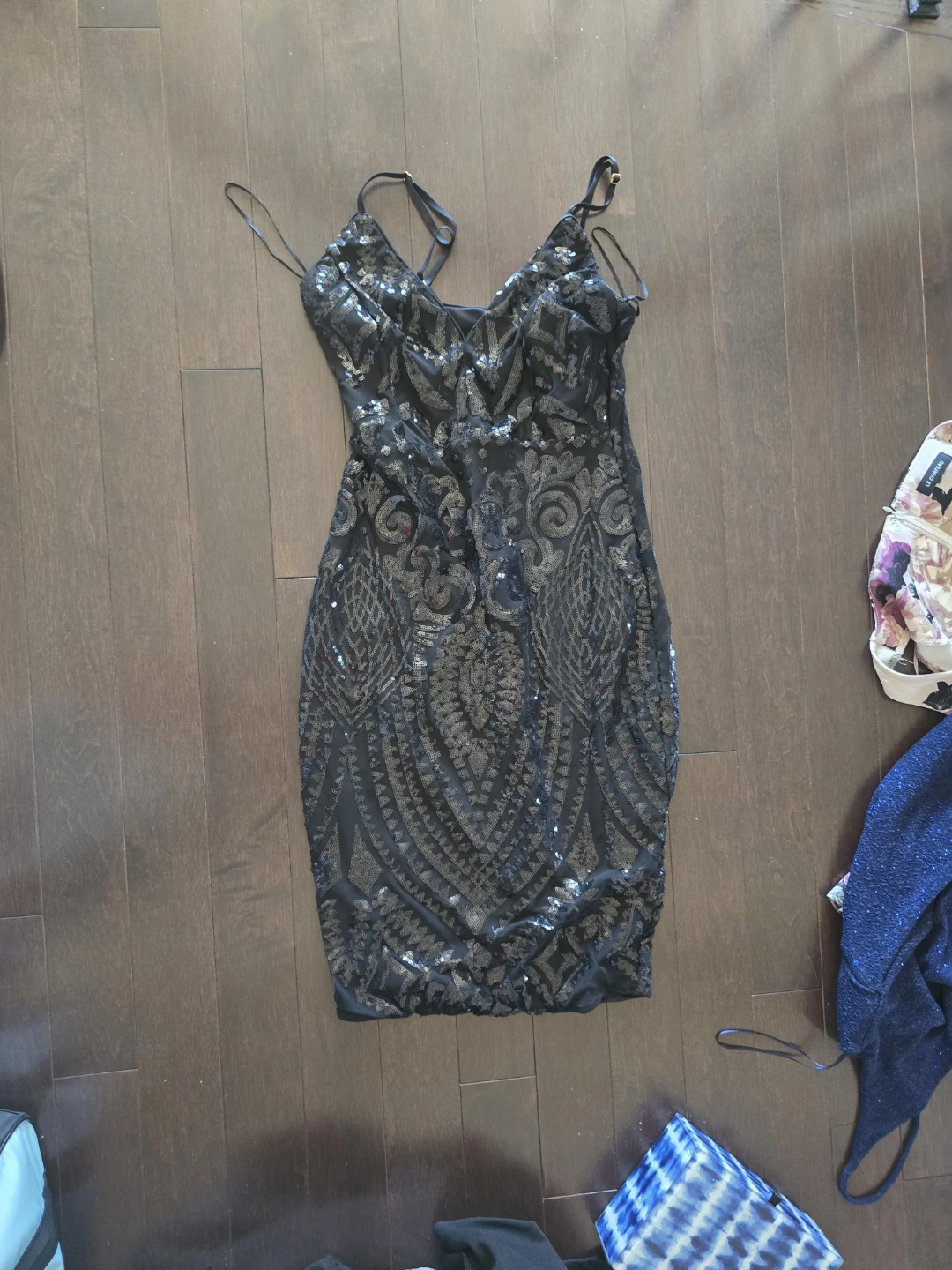 Black Sequin Party Dress