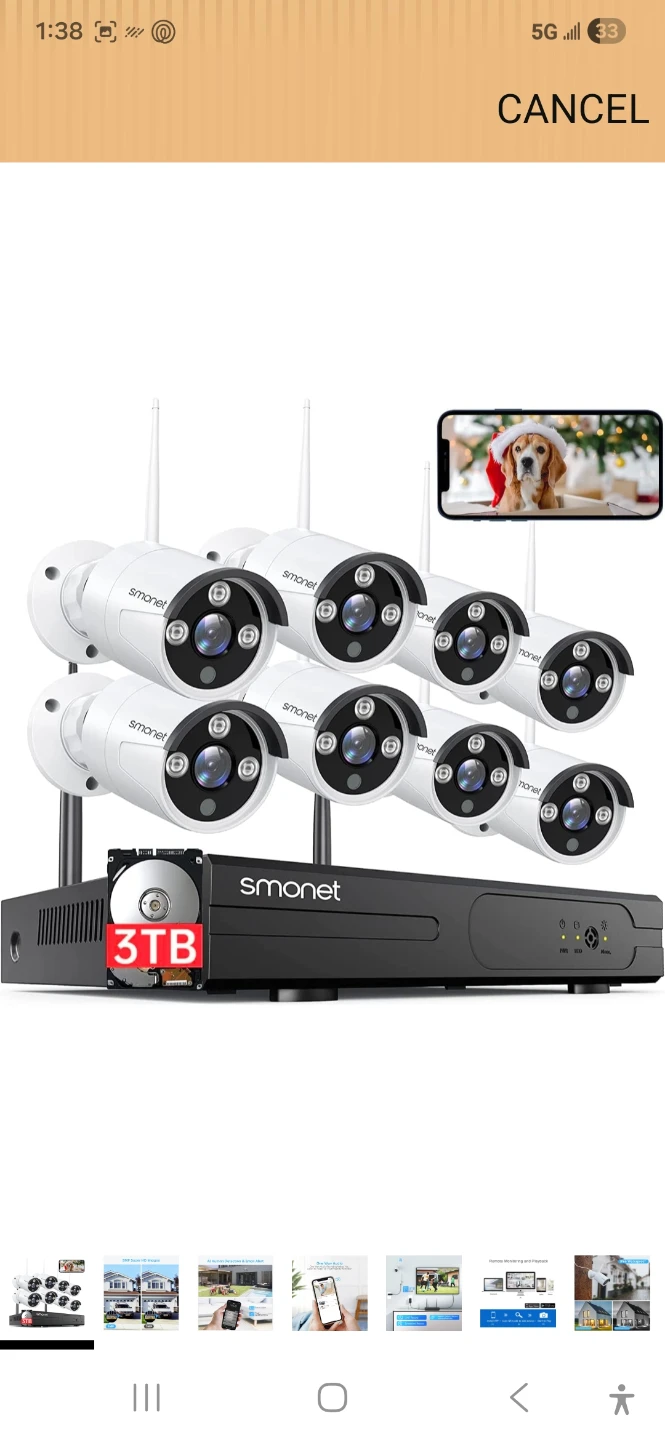 Smonet 8 Channel with  3TB HDD
