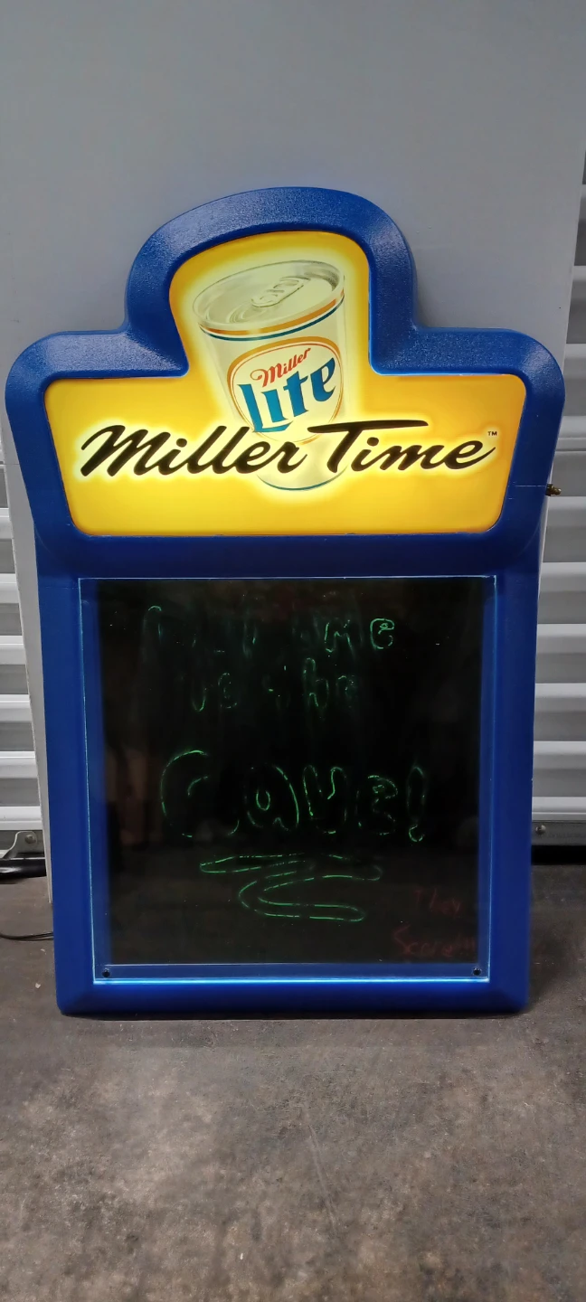 MILLER TIME Illuminated chalkboard  good condition