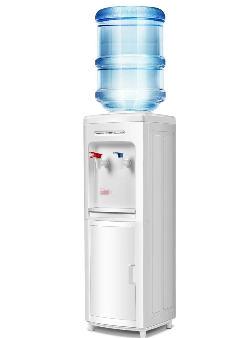 White Freestanding Water Cooler Dispenser with Cabinet