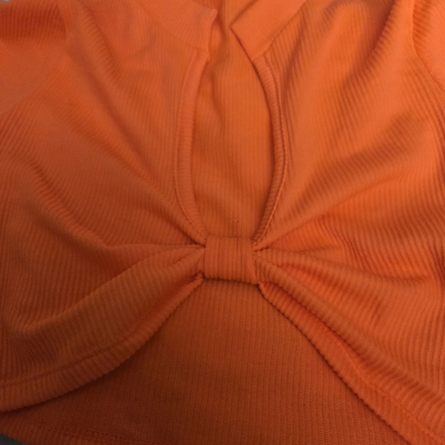 Love J Orange Ribbed Twist Front Crop Top Size S - photo 2
