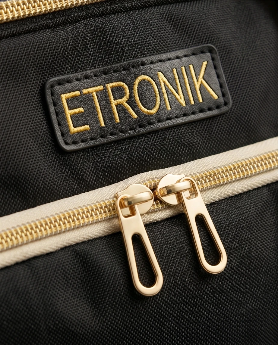 Etronik Black and Tan Duffle Bag