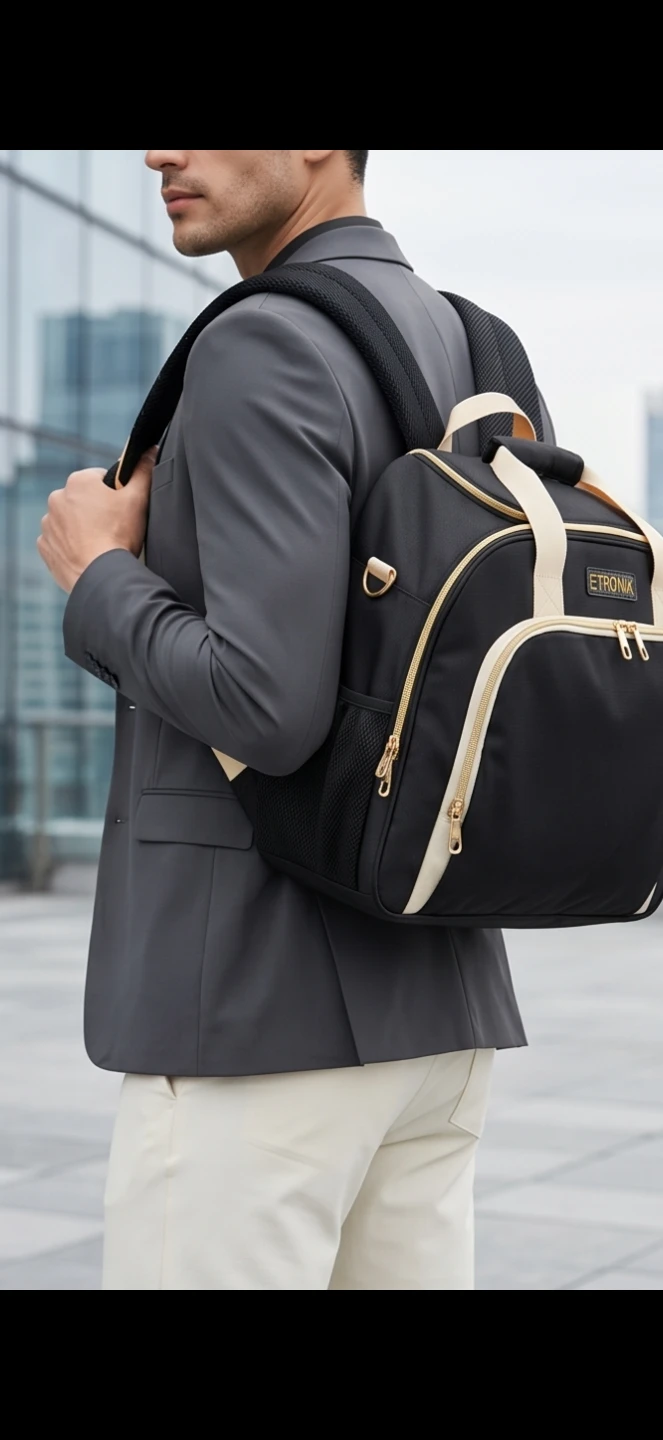 Etronik Black and Tan Duffle Bag - photo 5