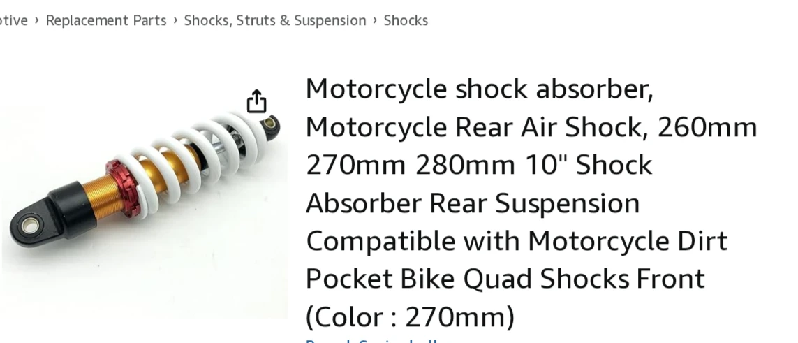 Motorcycle Rear Shock Absorber 260mm - photo 2