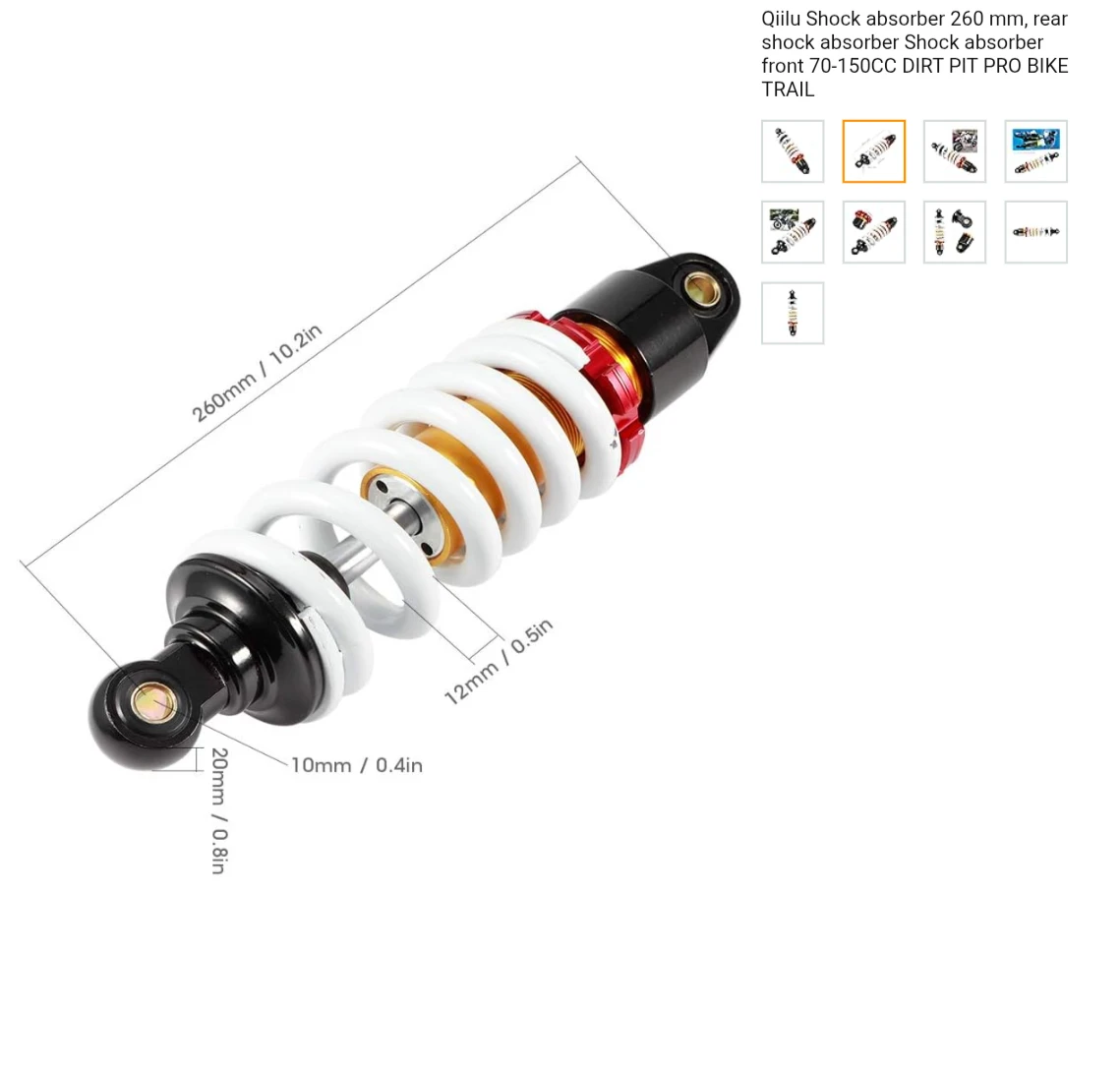 Motorcycle Rear Shock Absorber 260mm - photo 5