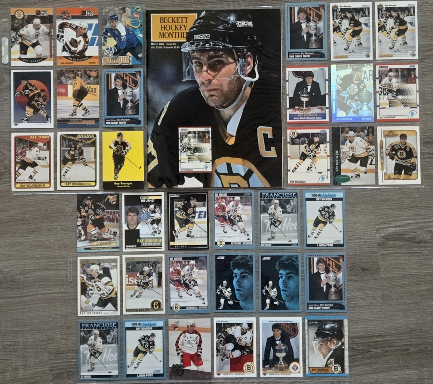 Ray Borque Card Collection-36 Nrmt-Mt Cards+Beckett