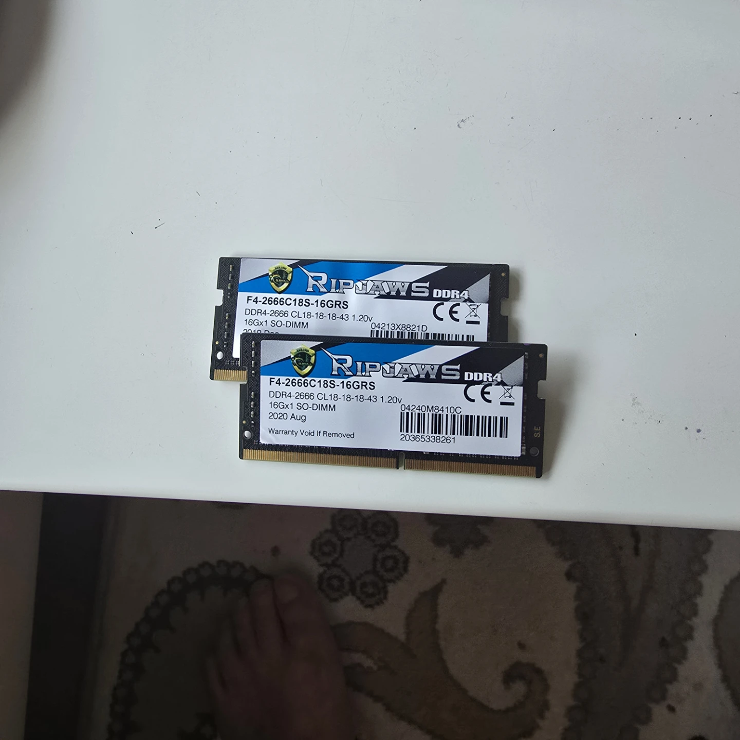 2x G.Skill Ripjaws DDR4 SO-DIMM RAM 16GB (F4-2666C18S-16GRS)