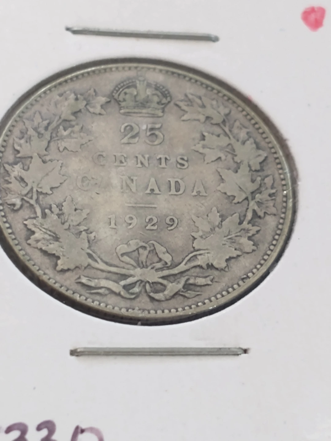 1929 Canada George V .800 silver quarter