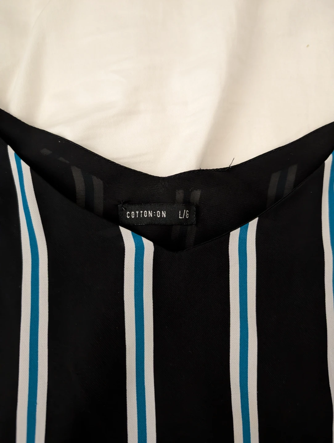 Cotton On Black & Blue Striped Cami Top Sexy Spaghetti Top - photo 2
