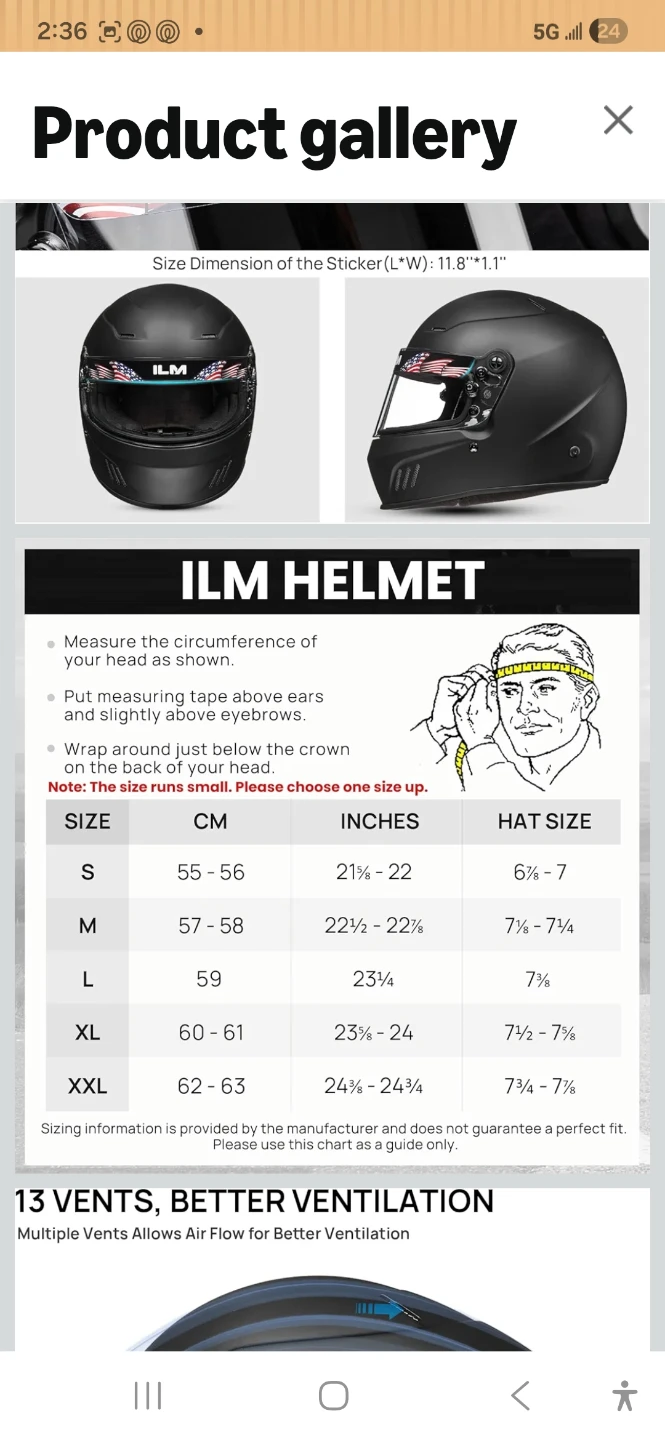 ILM Full Face Racing Helmet size Large - photo 4