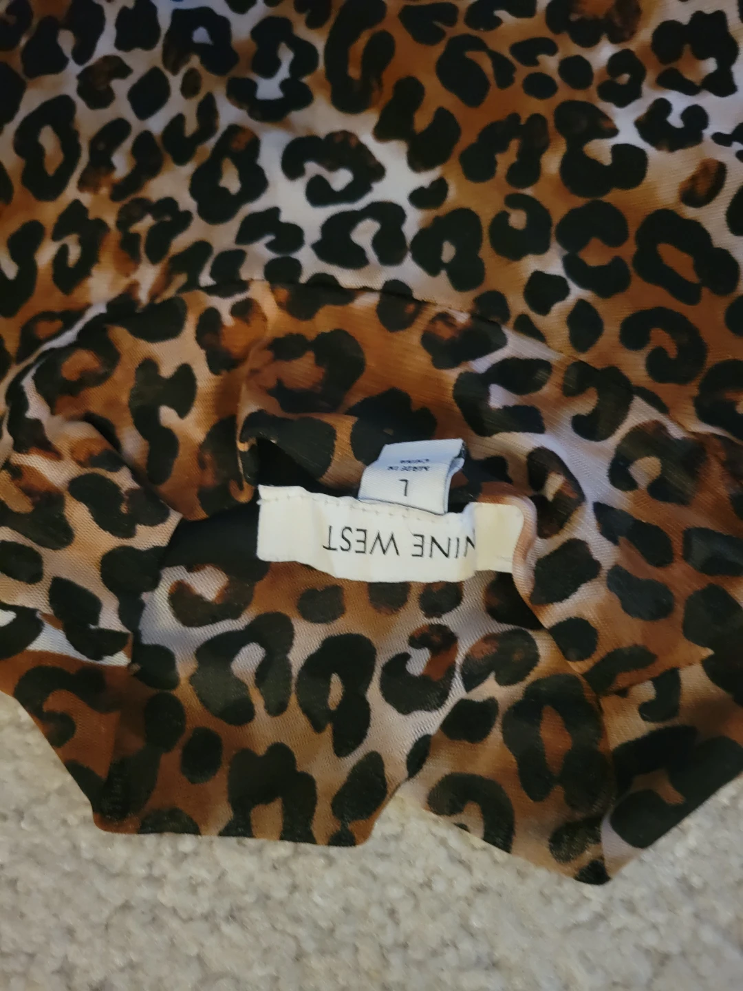 Nine West Leopard Print Long Sleeve Top - photo 2
