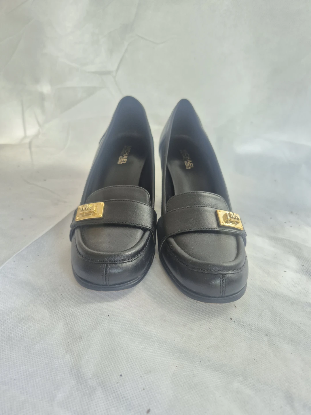 Michael Kors Black Leather Block Heel Loafers - photo 5