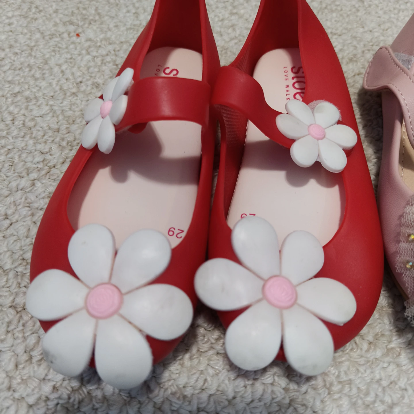 Toddler Girls' Flats - Red & Pink Flower Shoes SIZE C11 - photo 2