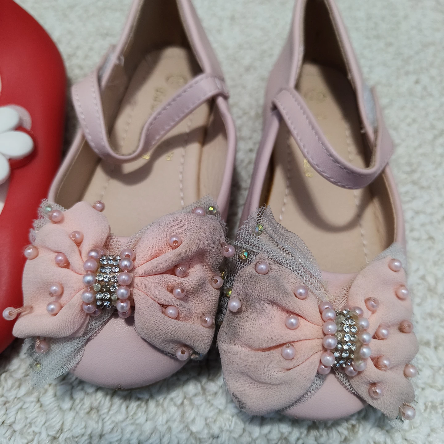 Toddler Girls' Flats - Red & Pink Flower Shoes SIZE C11 - photo 3