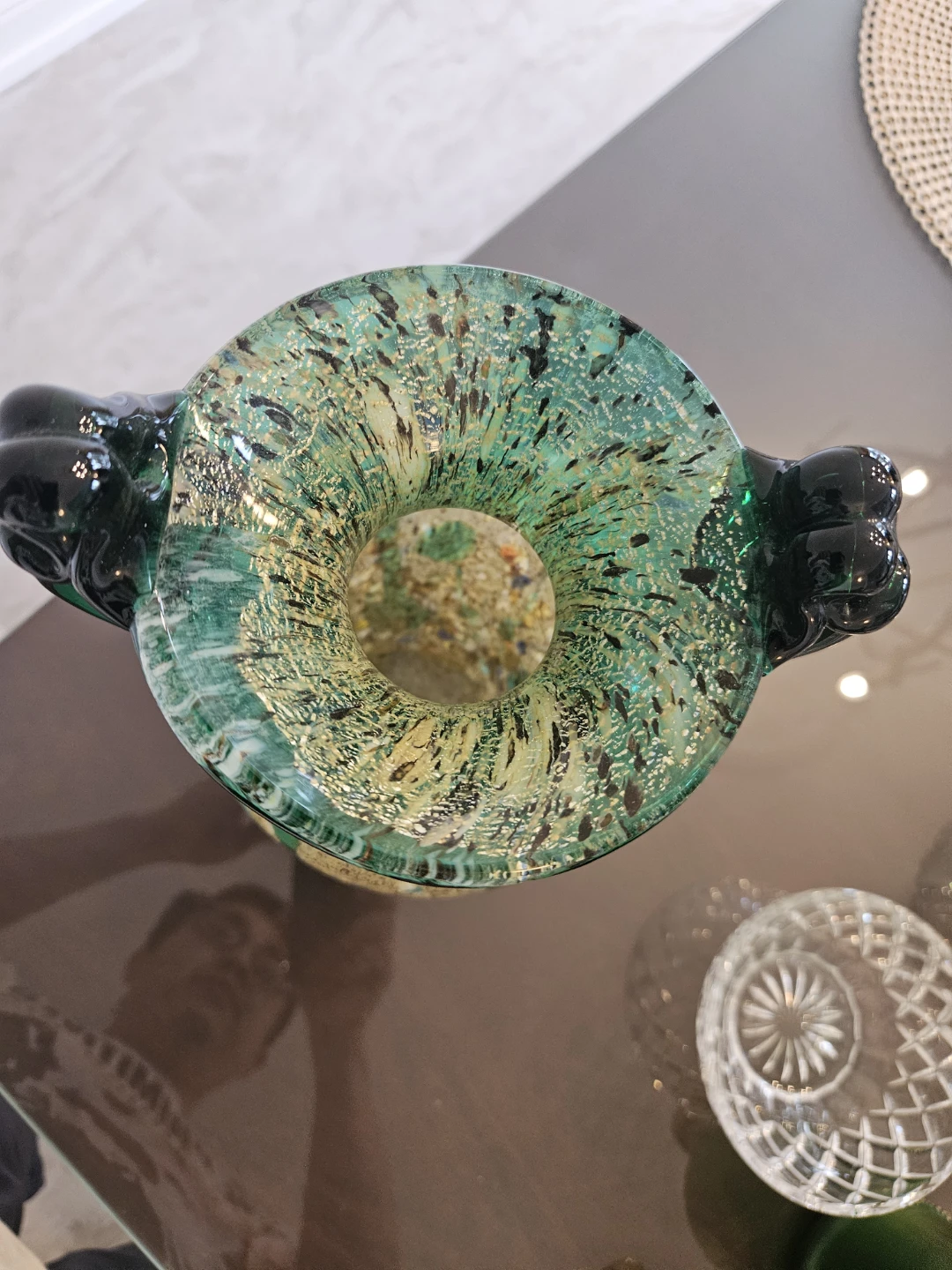 Murano Style Glass Vase with Handles - photo 2