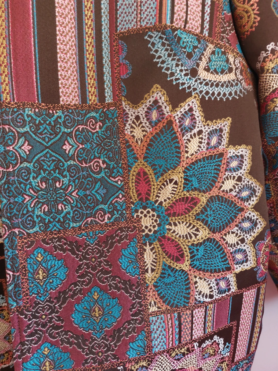 Collarless Patchwork Jacket
