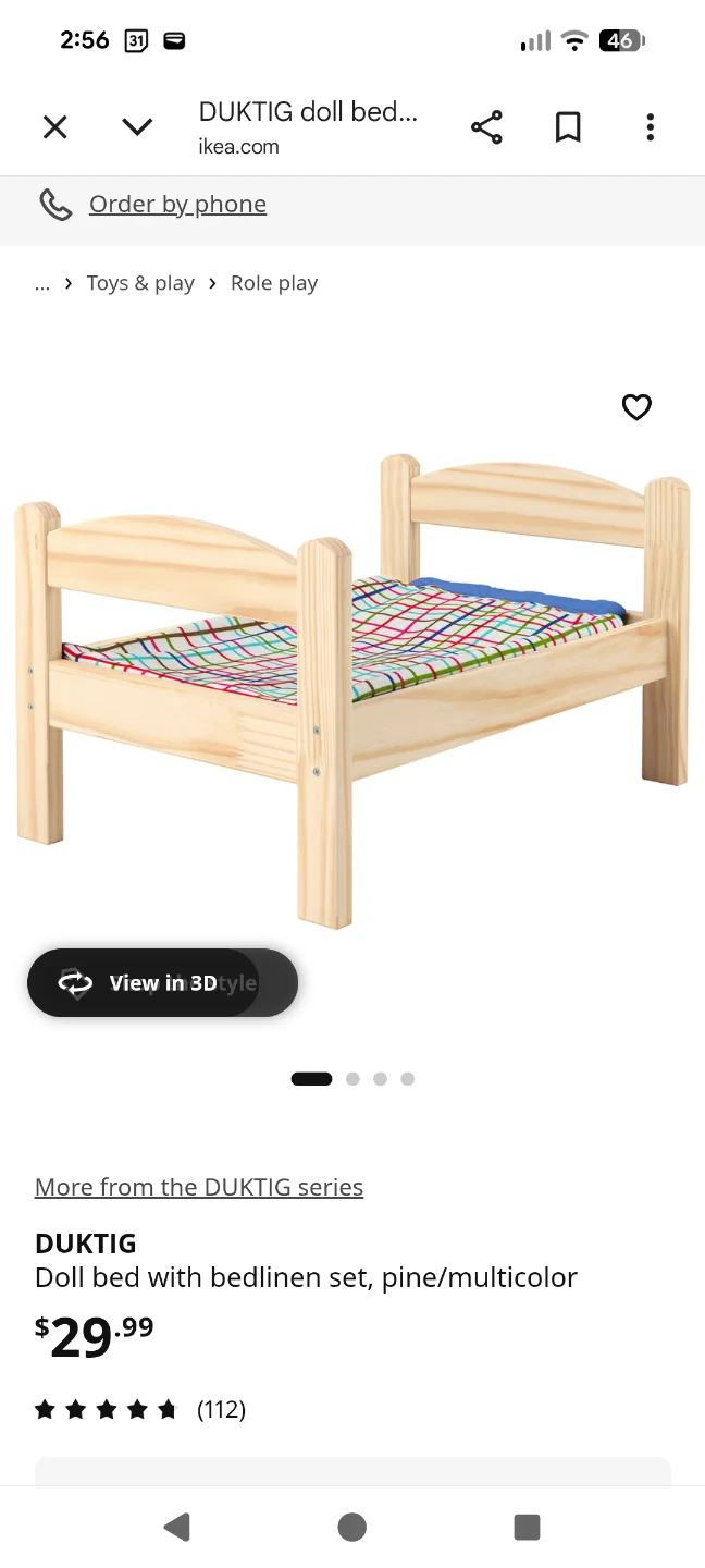IKEA DUKTIG Doll Bed with Bedding Set - photo 4