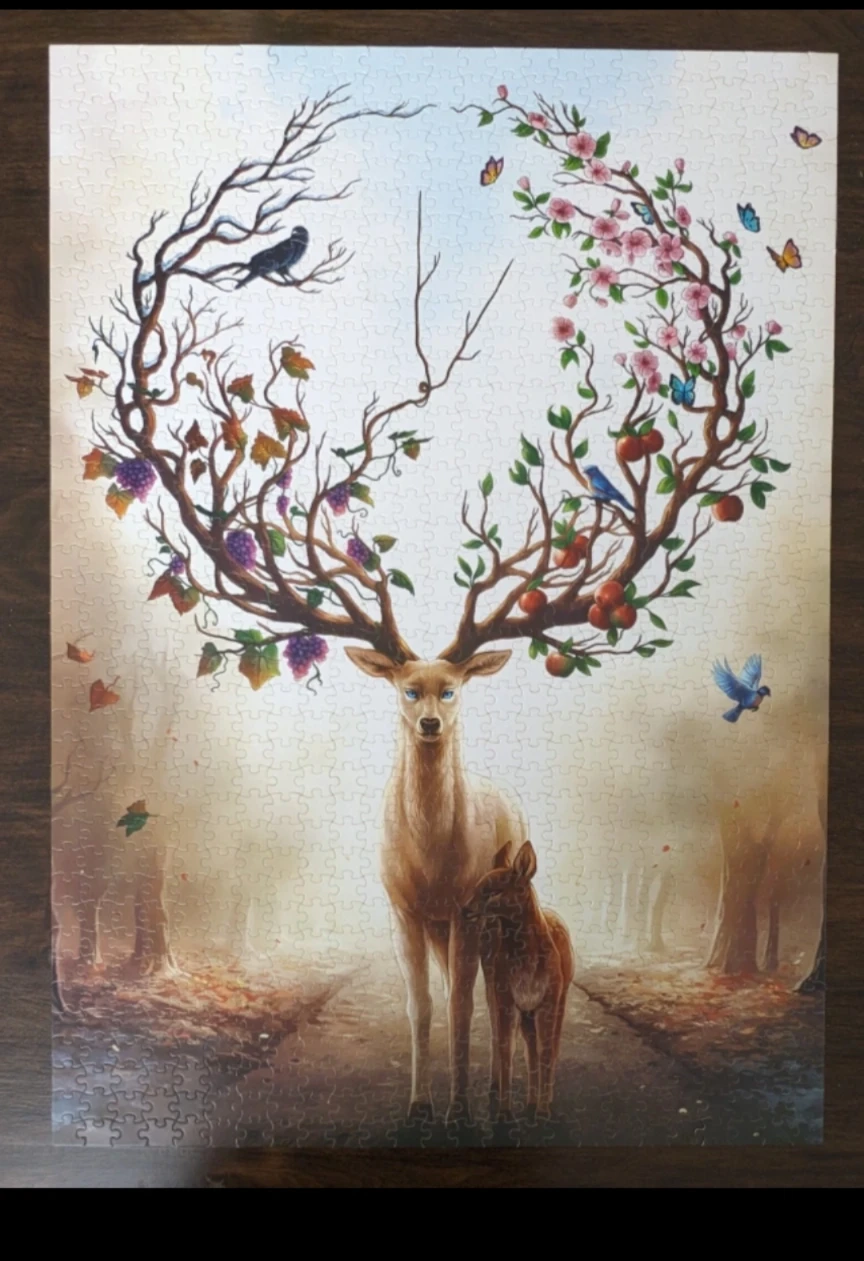 Deer and Fawn Puzzle with Artwork Print - photo 2