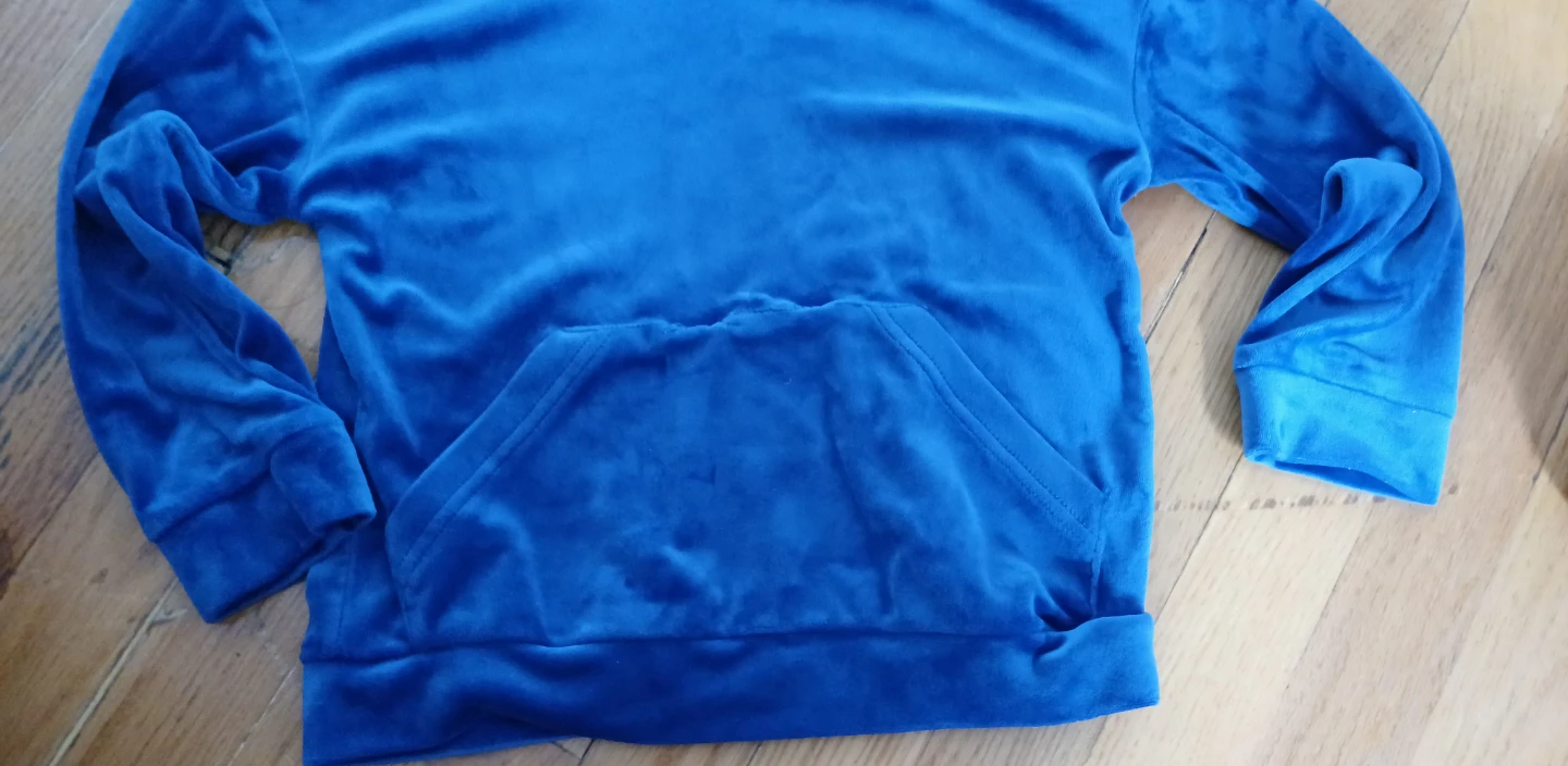Blue Velour Hoodie and Joggers Set - photo 4