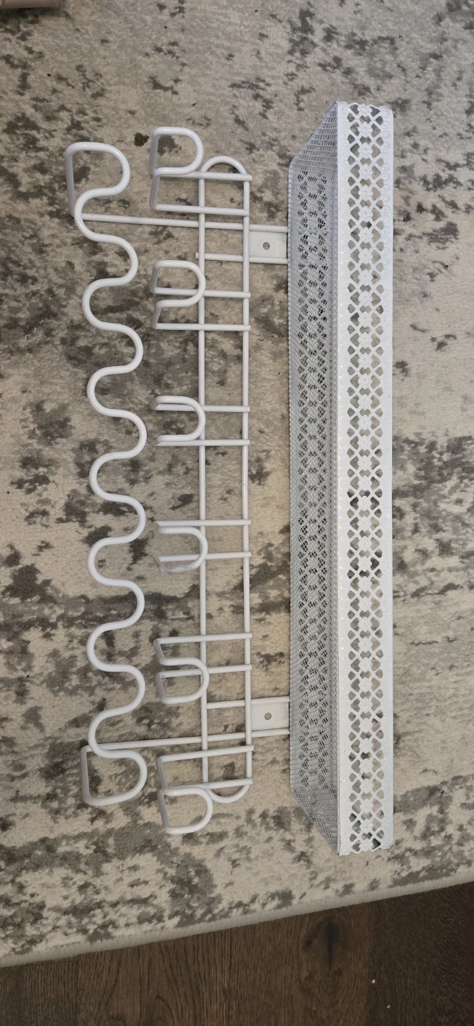 White Wall-Mounted Organizer with Hooks