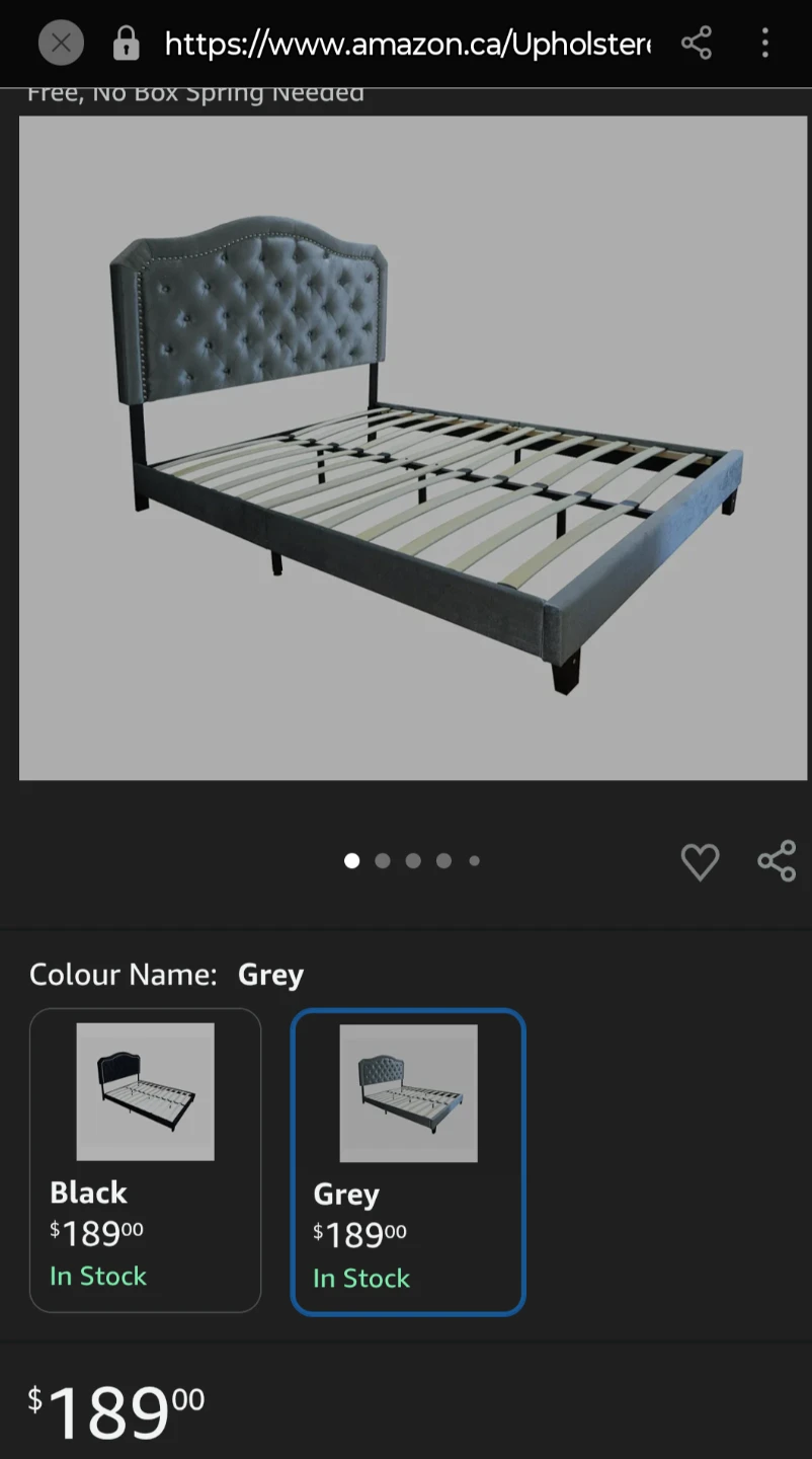 Grey Upholstered Bed Frame