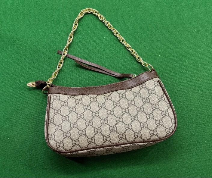 Gucci Monogram Shoulder Bag with Chain Strap - photo 2