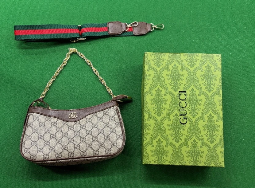 Gucci Monogram Shoulder Bag with Chain Strap - photo 3