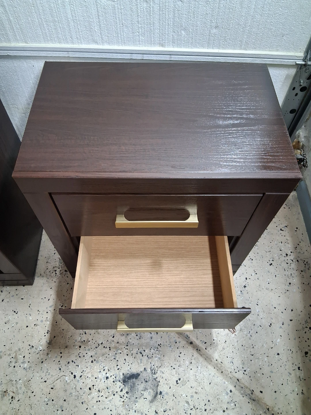 Set of 2 Dark Brown Nightstands with Gold Handles - photo 5