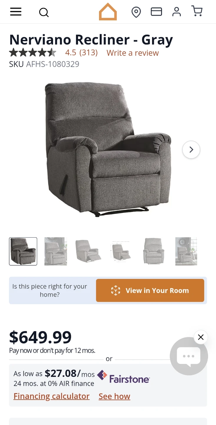 Nerviano Recliner - Gray ashleys electric recliner - photo 2
