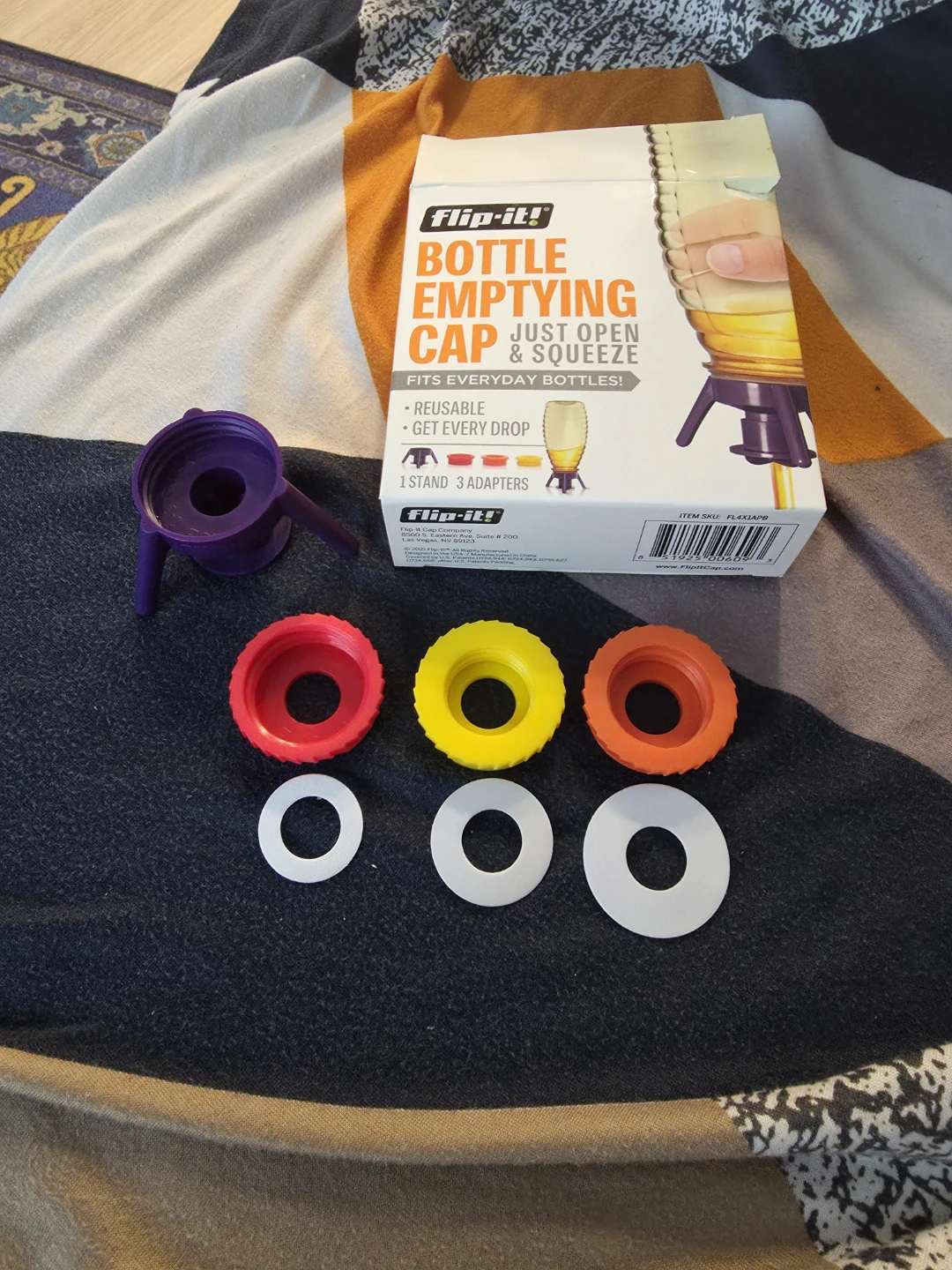 Flip-It! Bottle Emptying Cap with 3 Adapters