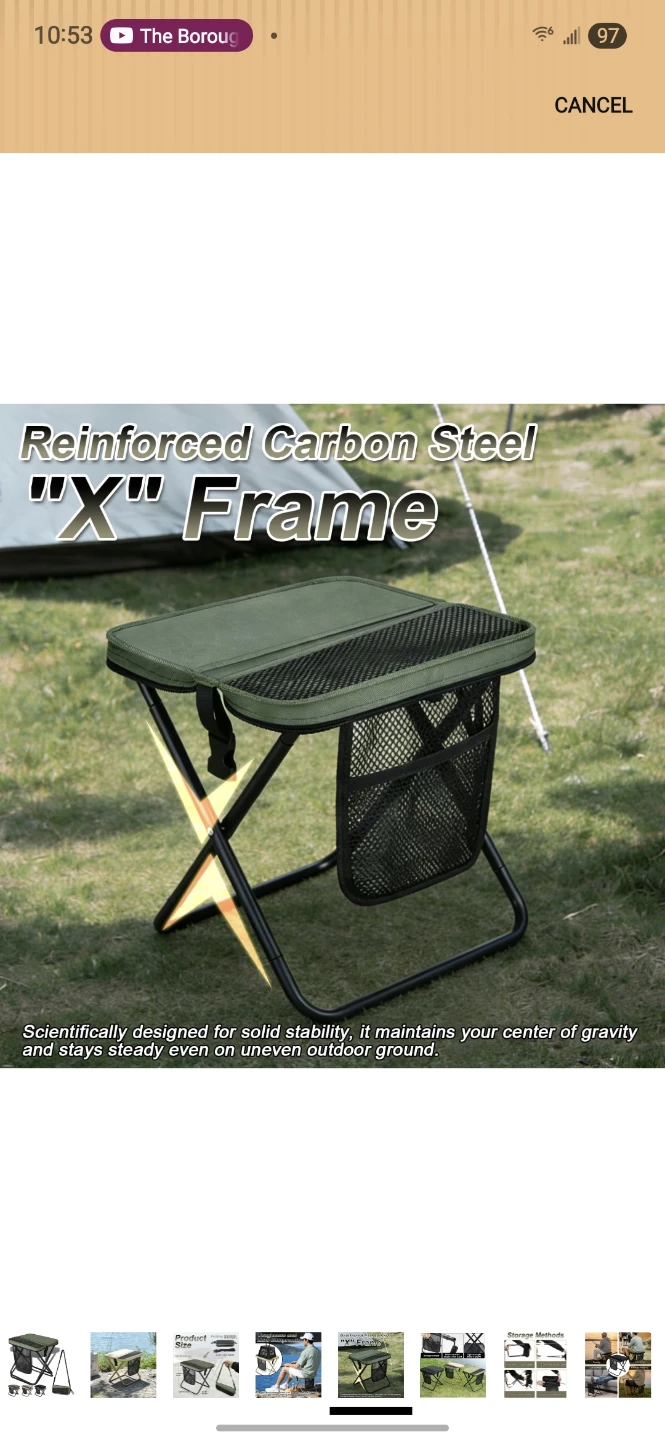 Hyckuo Foldable Backpack Stool - Green