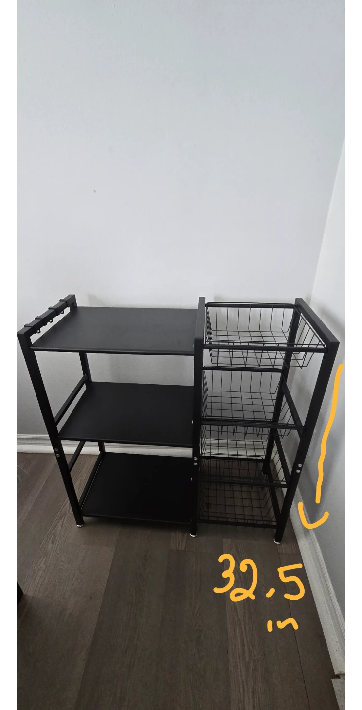Black Metal Kitchen Storage Rack with Baskets - photo 2