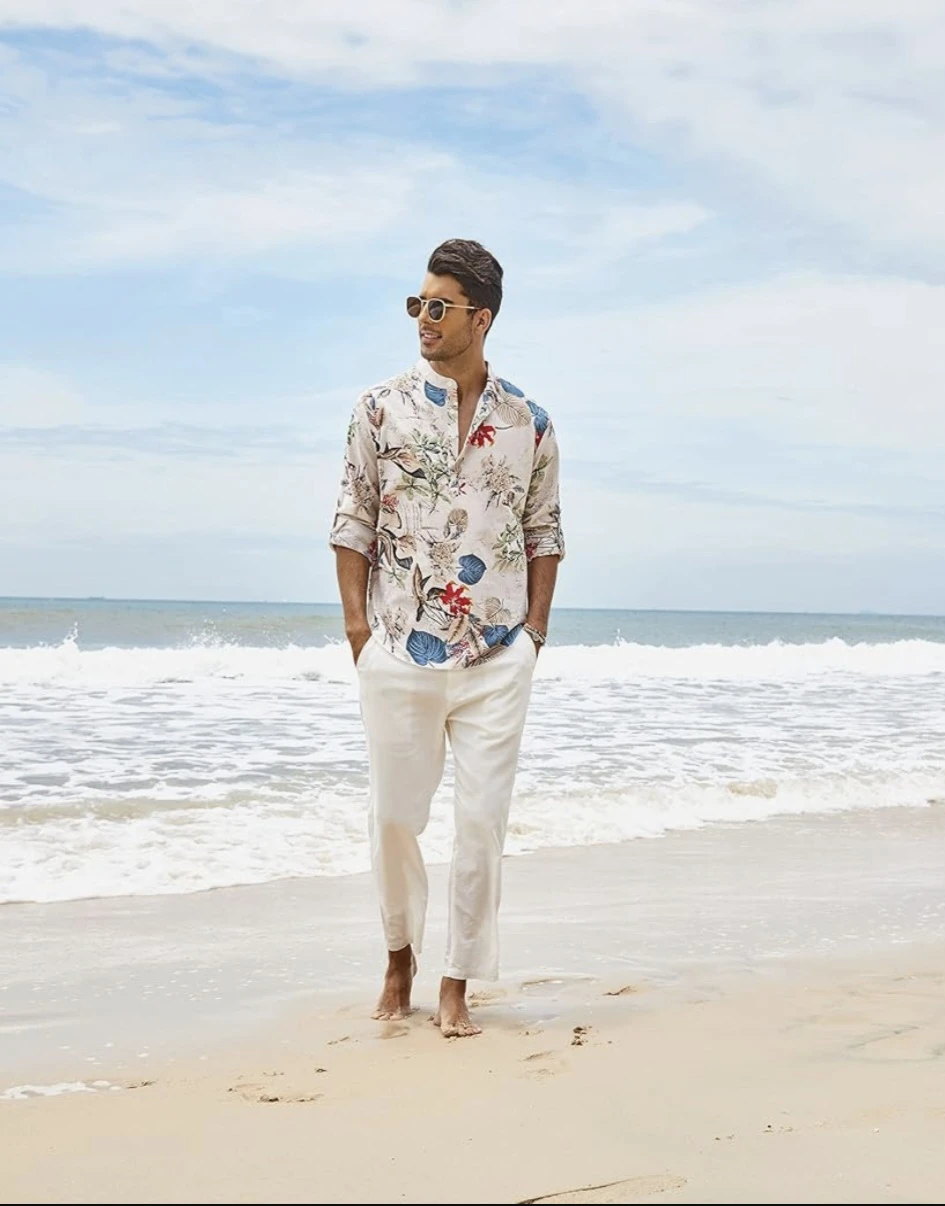 COOFANDY Men's Floral Print Long Sleeve Shirt - photo 4