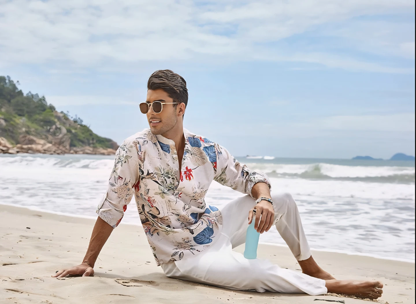 COOFANDY Men's Floral Print Long Sleeve Shirt - photo 5