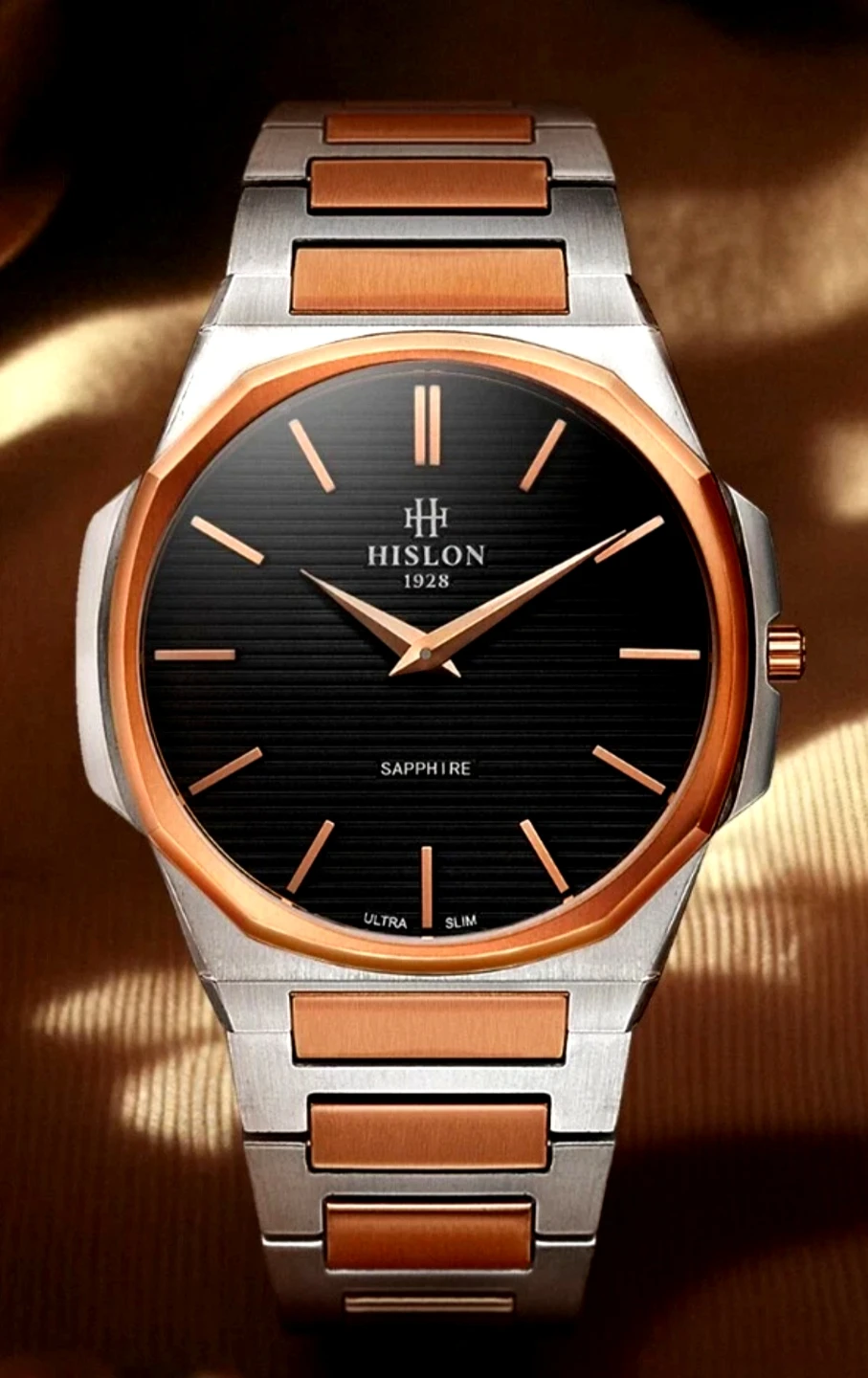 New Hislon Men's Watch Ultra Slim Sapphire Glass.