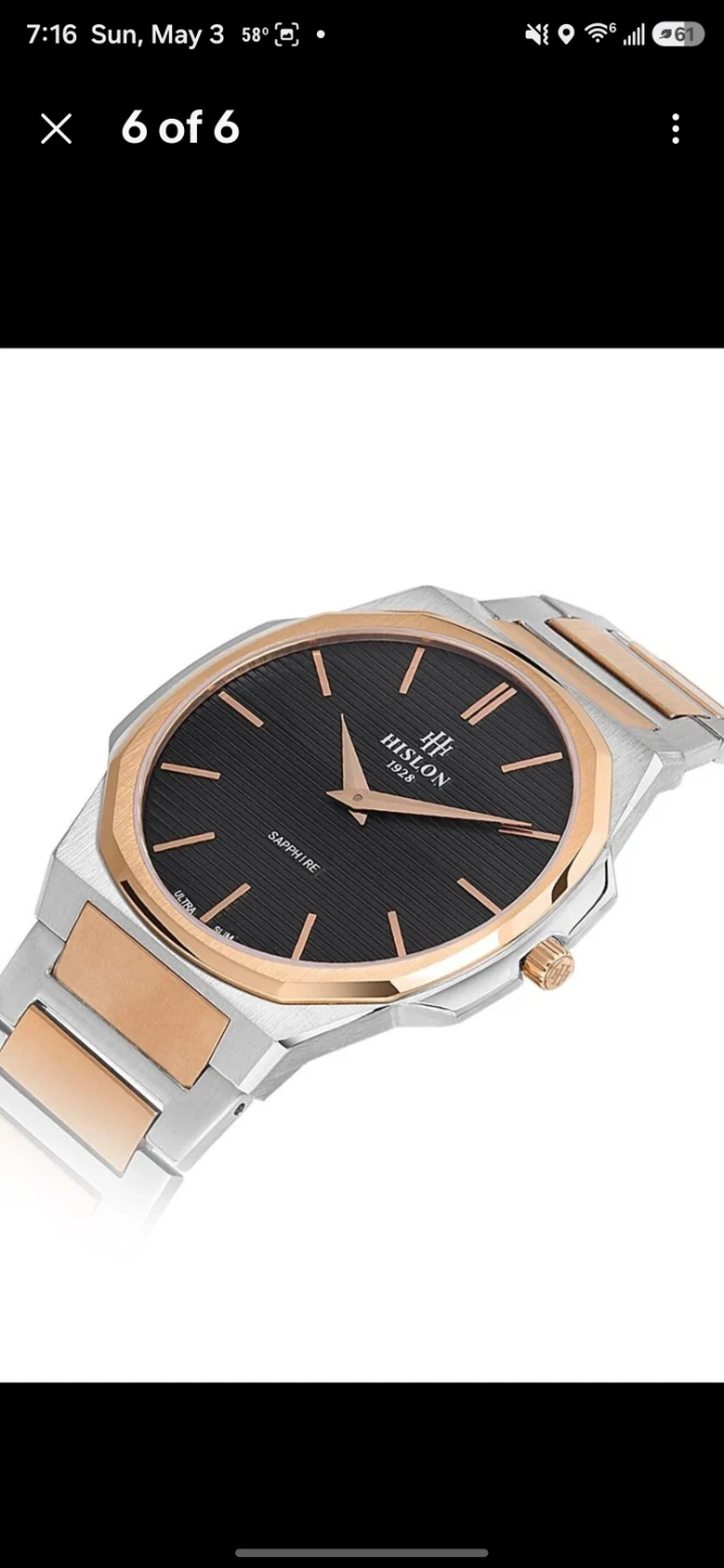 New Hislon Men's Watch Ultra Slim Sapphire Glass. - photo 2