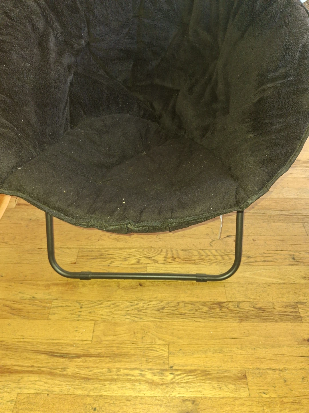 Black Faux Fur Moon Chair - photo 2