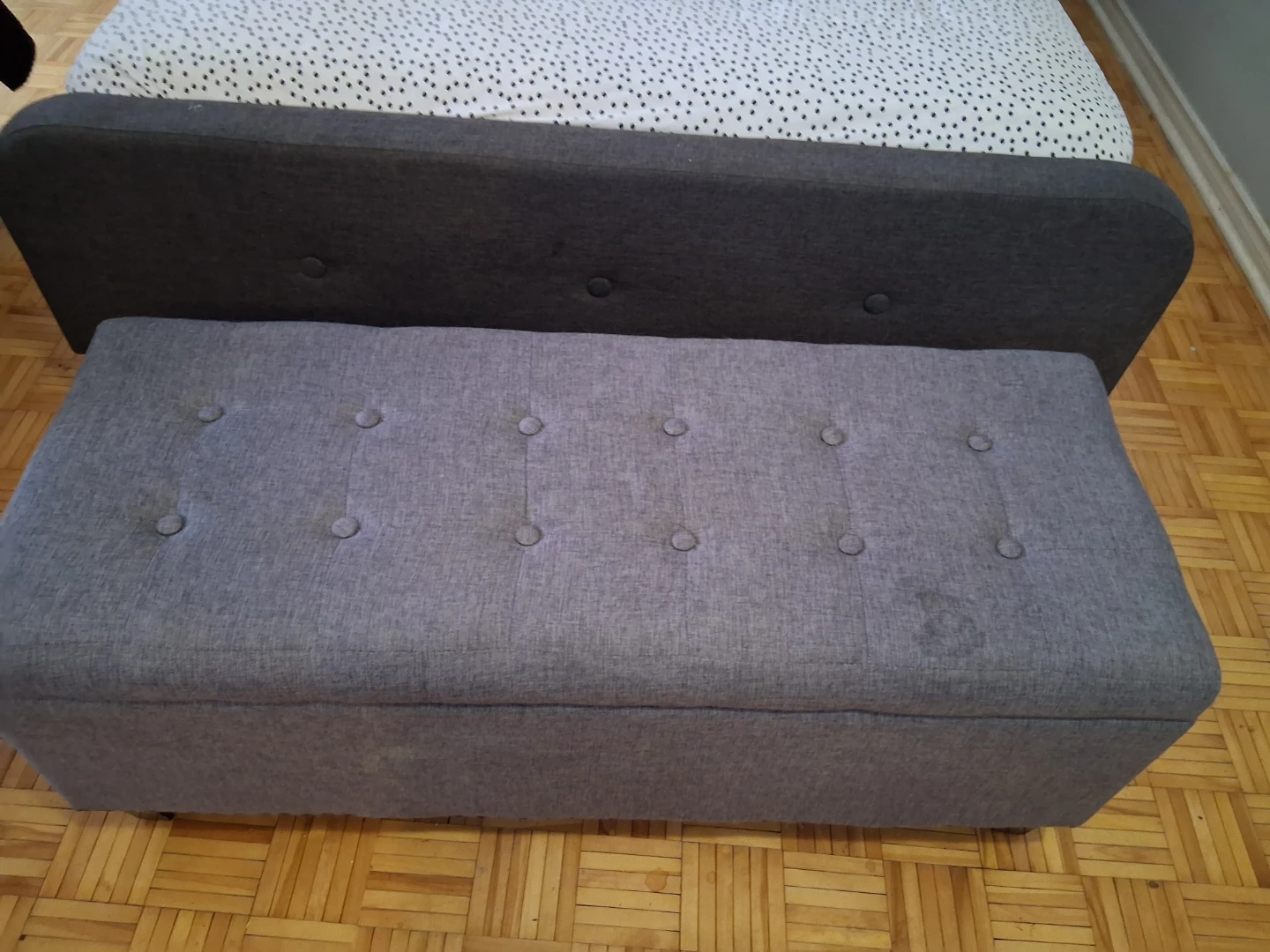 Grey Storage Ottoman Bench - photo 2