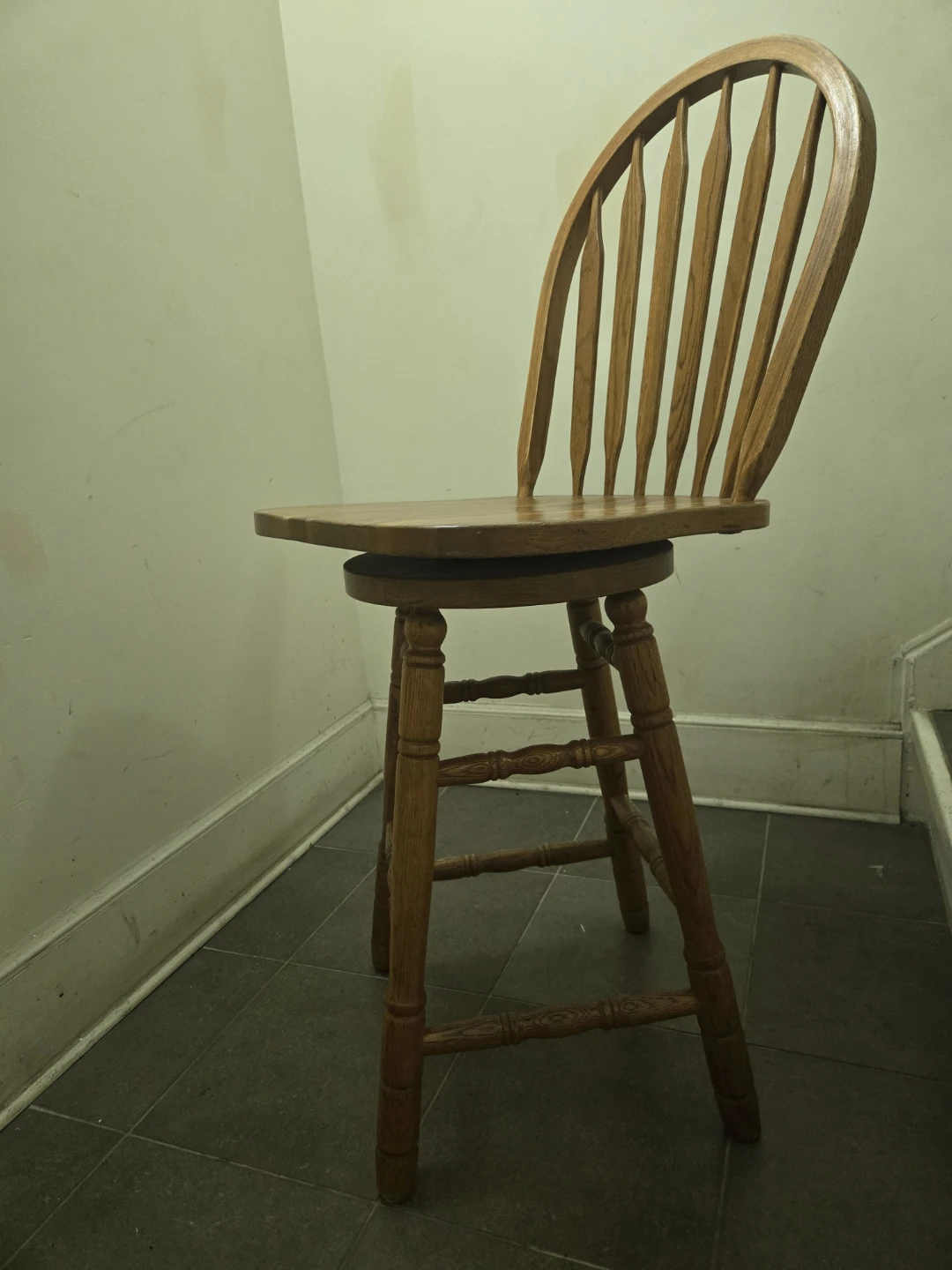 Solid Wood Mahogany Swivel Stools - photo 5