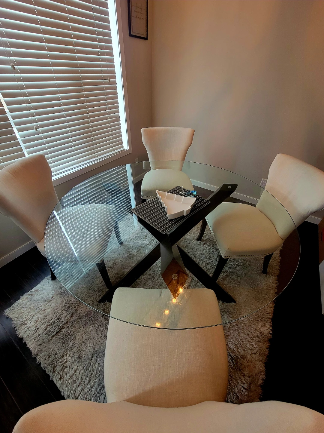 Round Glass Dining Table with 4 Chairs - photo 4