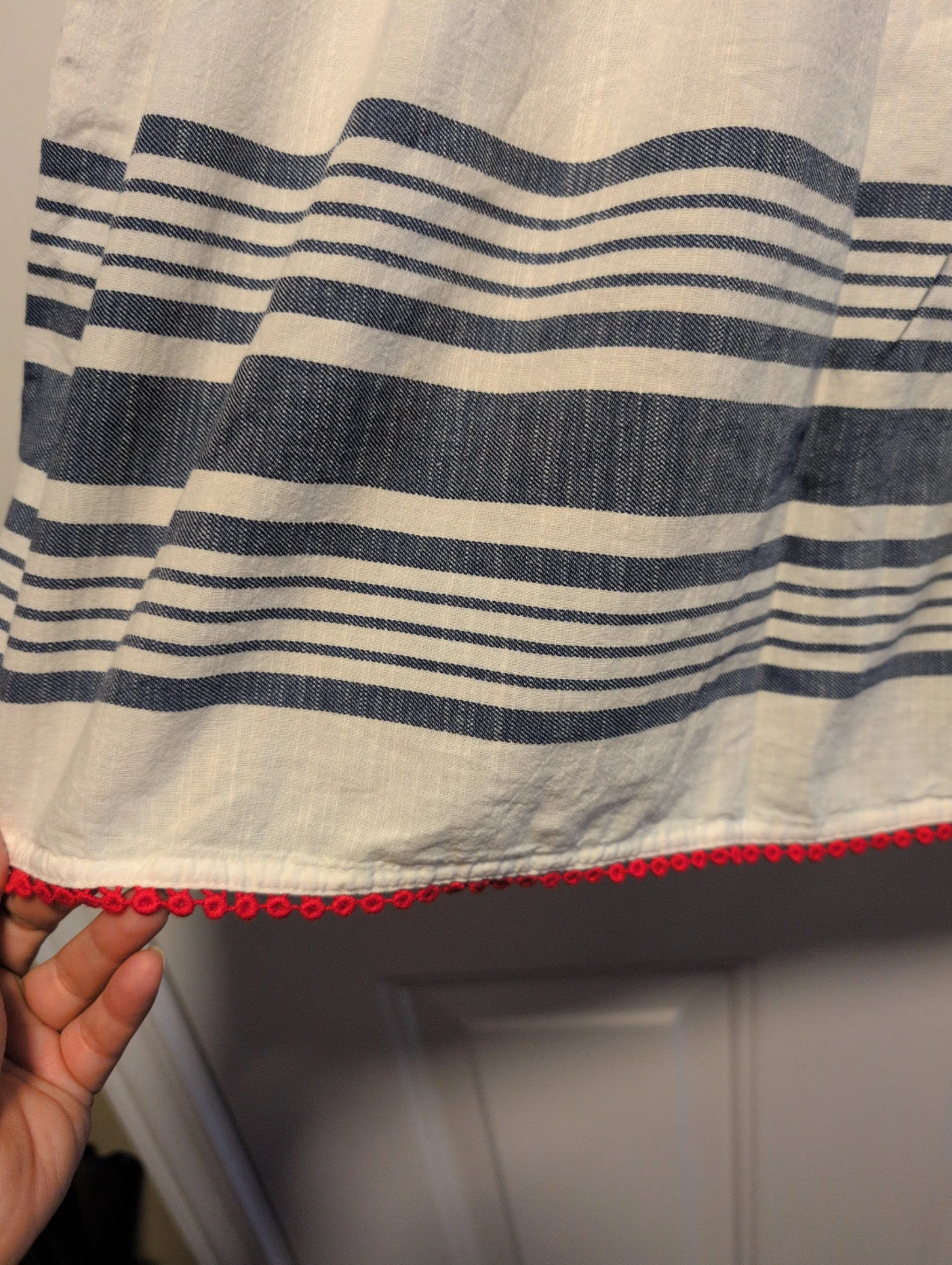 Joe Fresh White Skirt with Blue Stripes - XS/TP - photo 2