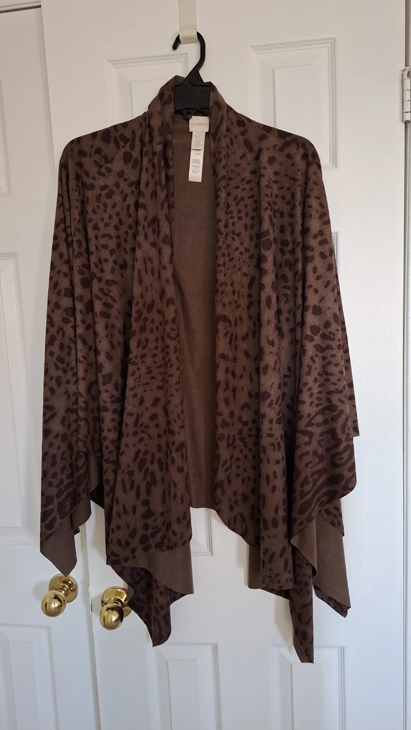 Chico's Leopard Print Open Front Cardigan