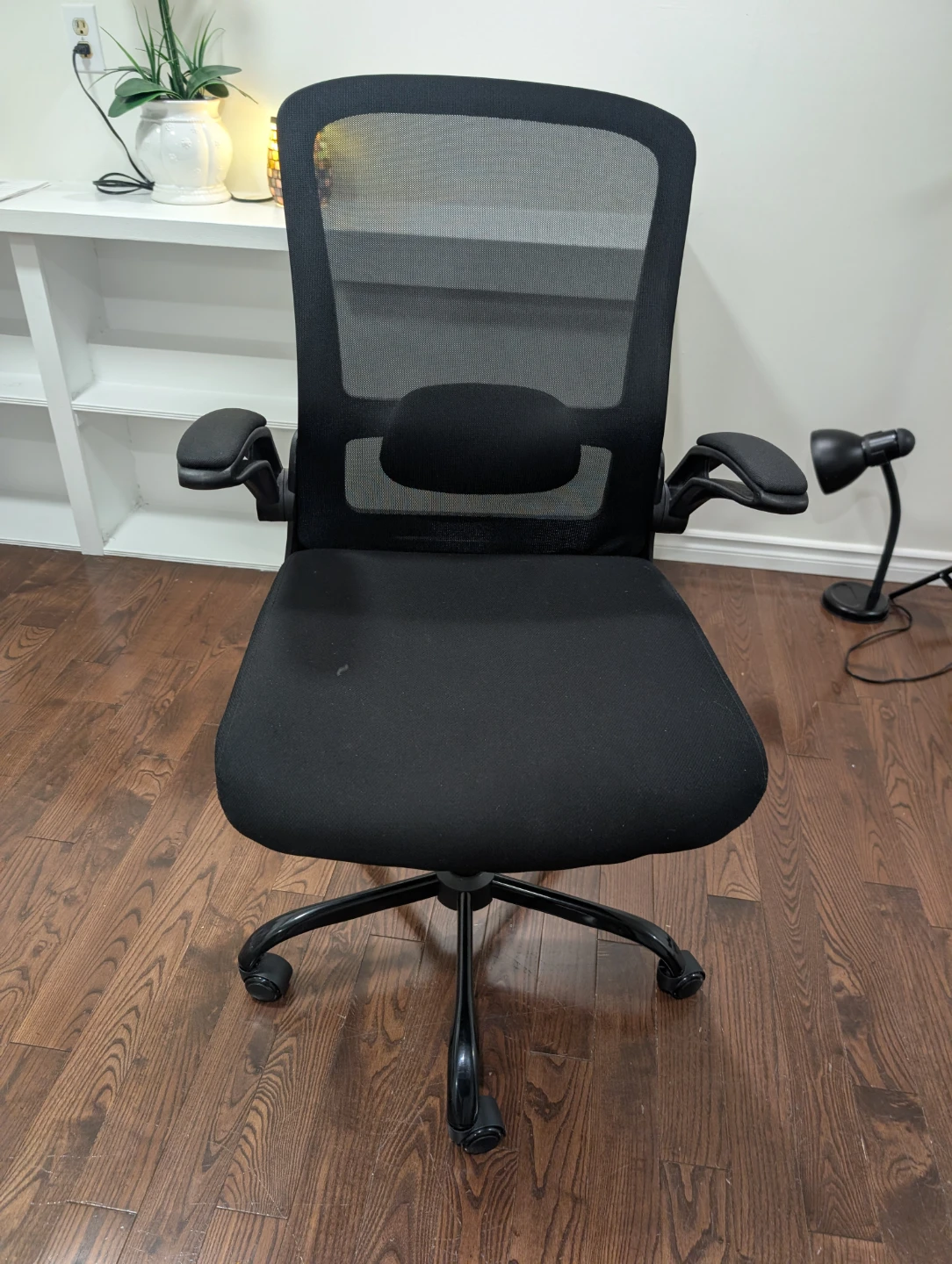 Black Mesh Back Office Chair with Adjustable Arms