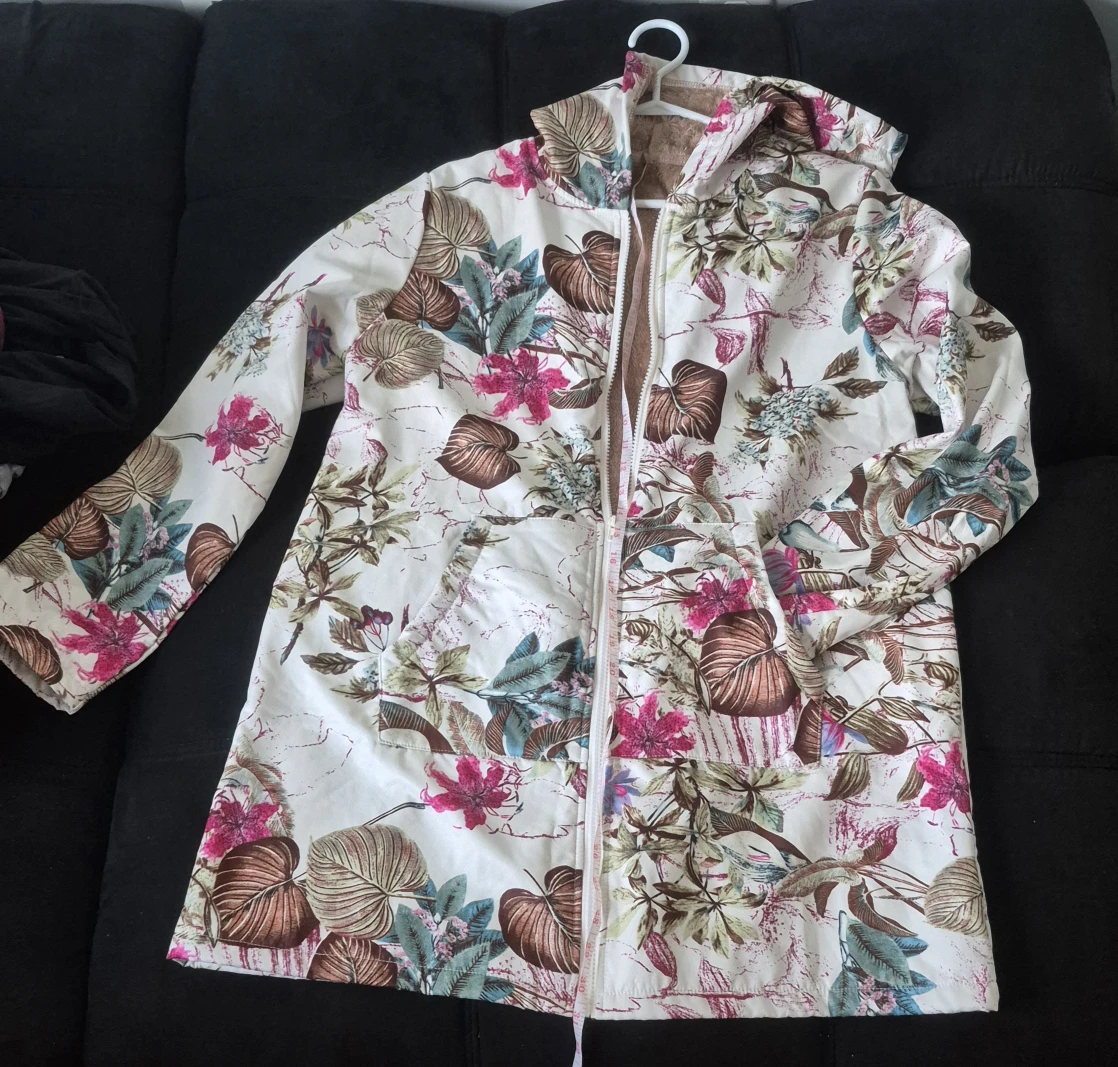 Floral Print Fleece-Lined Hooded Jacket - photo 4